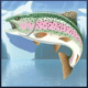 wild fishing green fish symbol icon