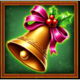 wild xmas hold and hit christmas bell symbol icon