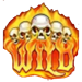 flaming hot devil wild symbol icon