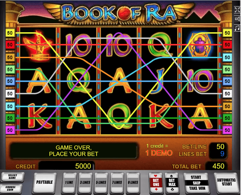 Book of Ra Slot Paylines
