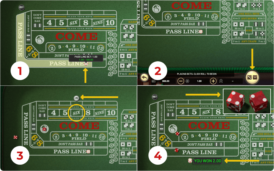 online craps guide step by step