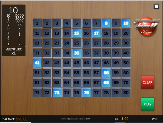 Keno Gameplay