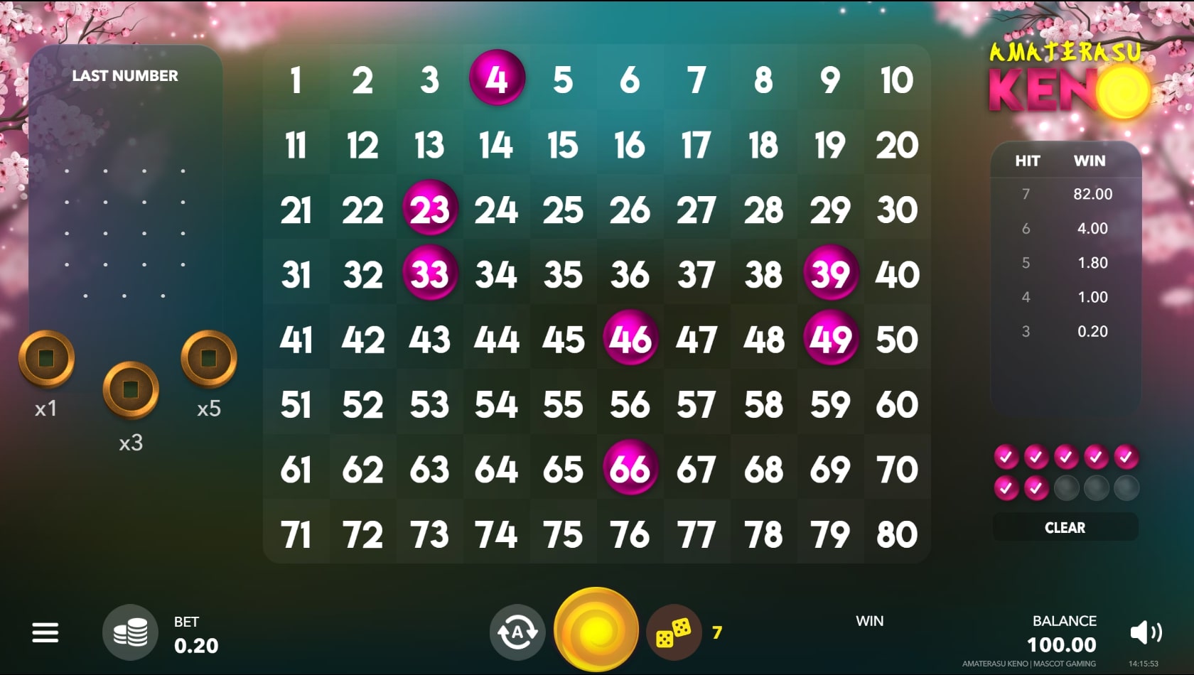 Amaterasu Keno Simulator How to Win