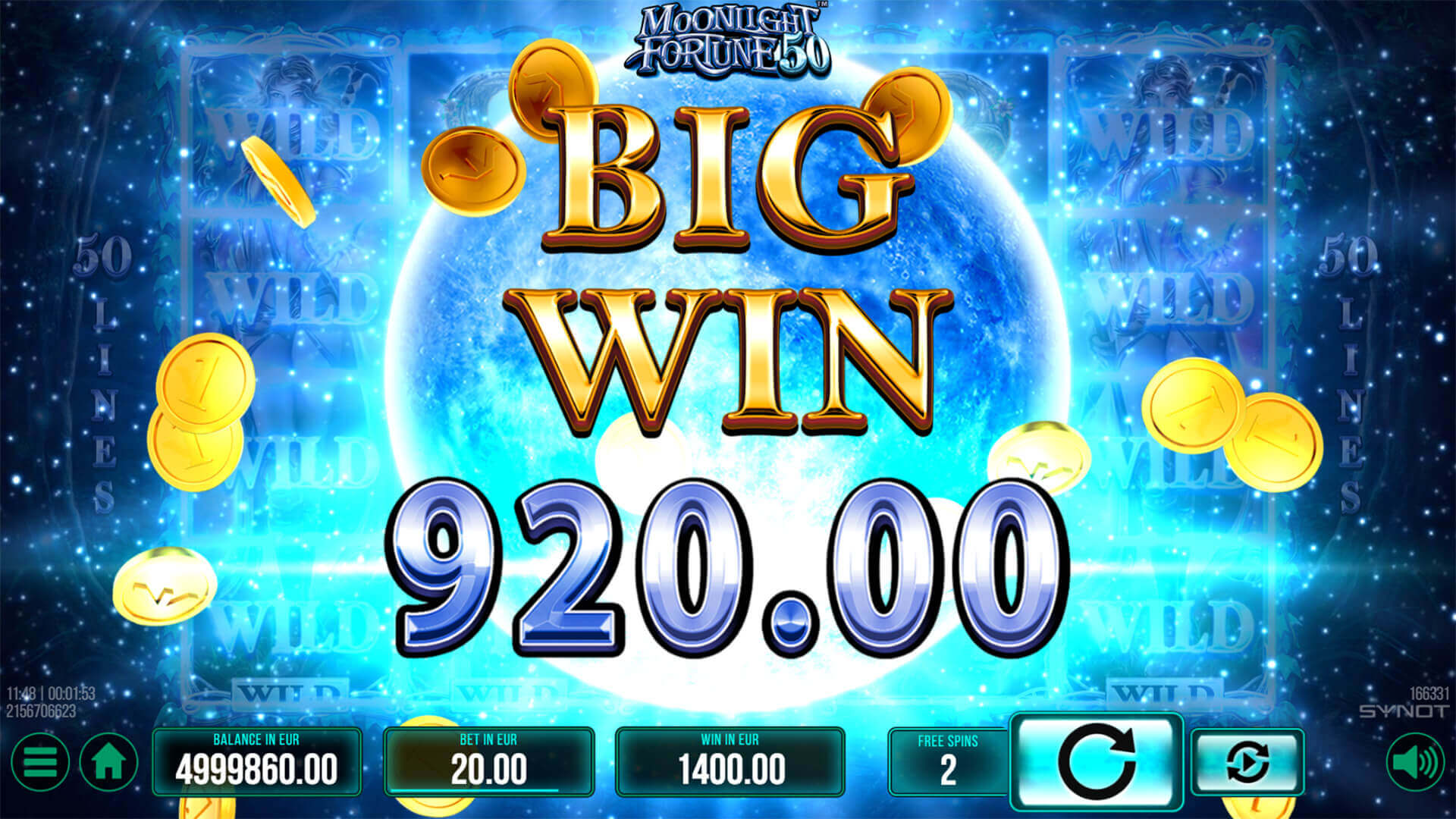 moonlight fortune 50 win