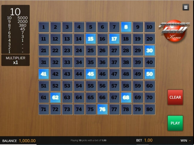 Keno Gameplay