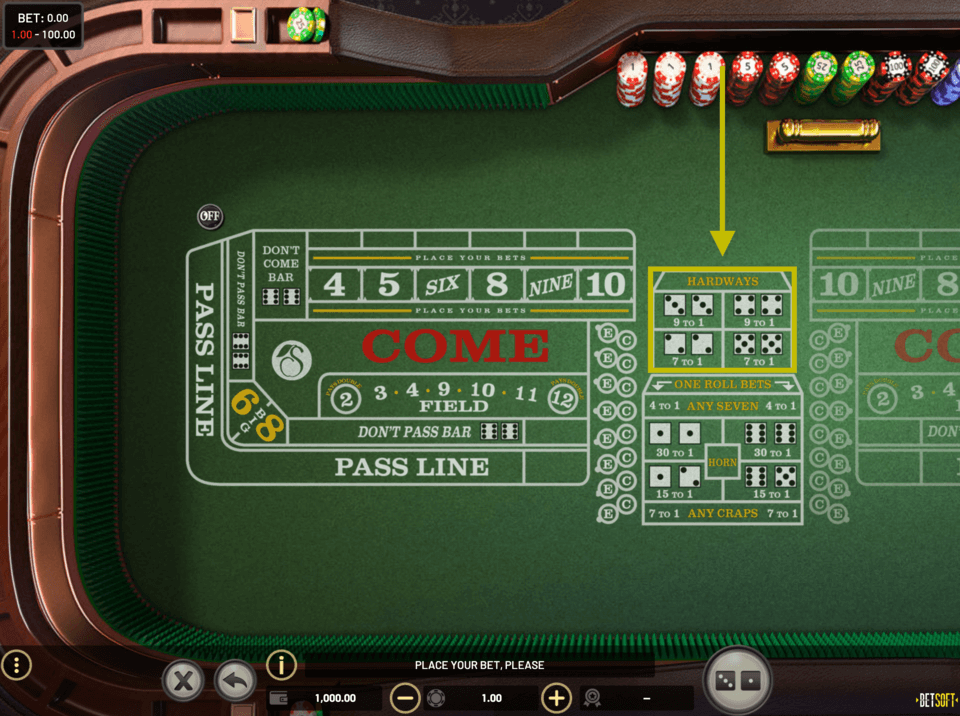 hardways craps bet