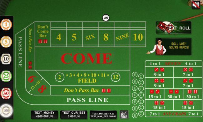 Urgent Games craps layout