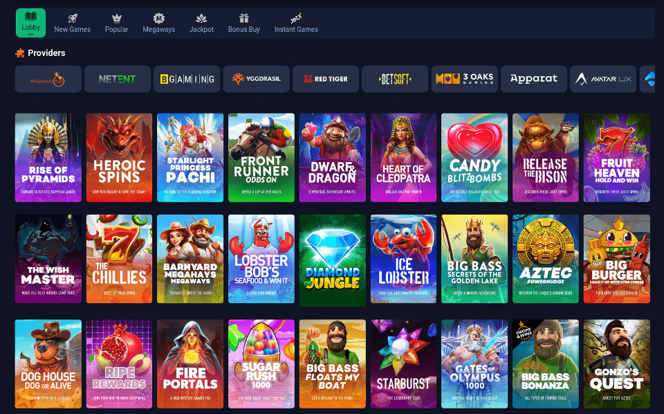 betnuvo casino game library
