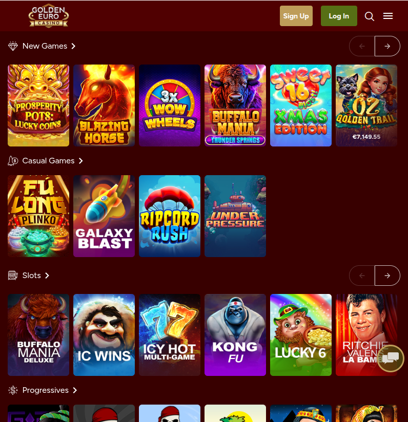 Game Library Golden Euro Casino