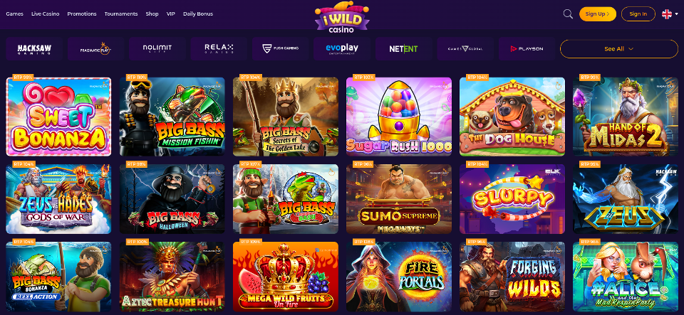 iwild casino game library