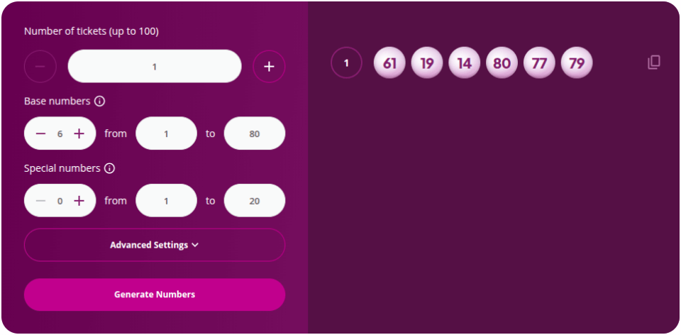 lottery number generator