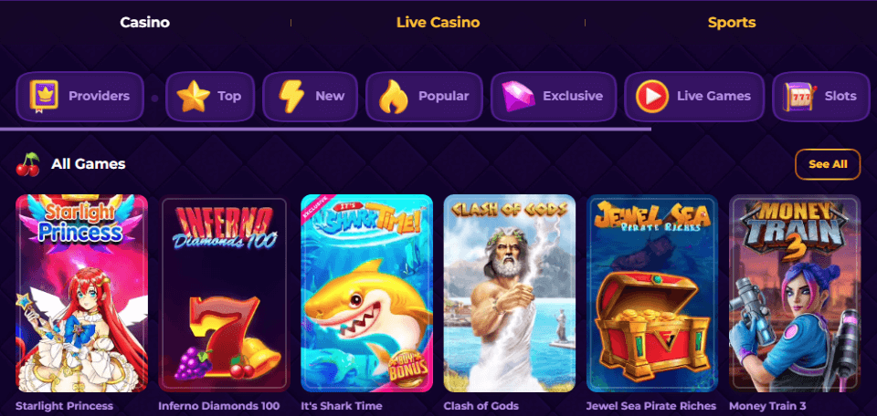 royal game casino game library