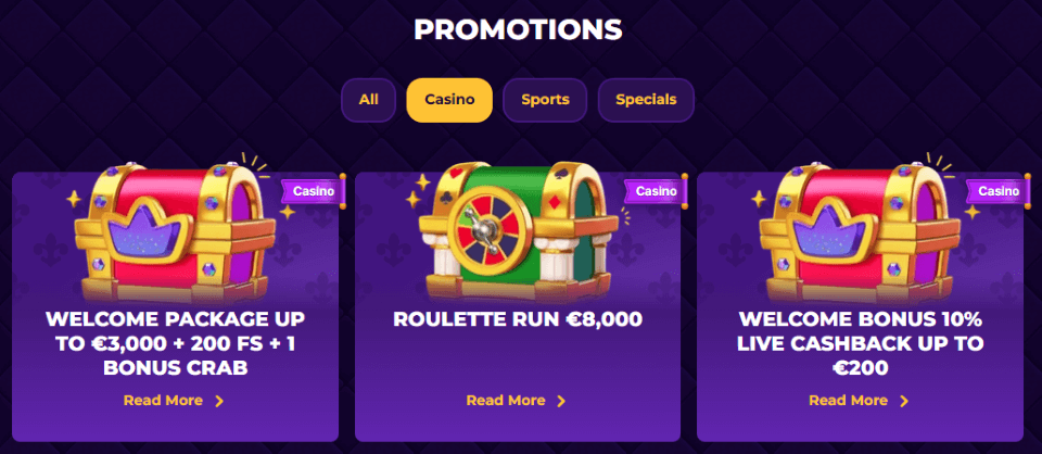 royal game casino promotions
