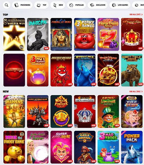 supabet casino game library