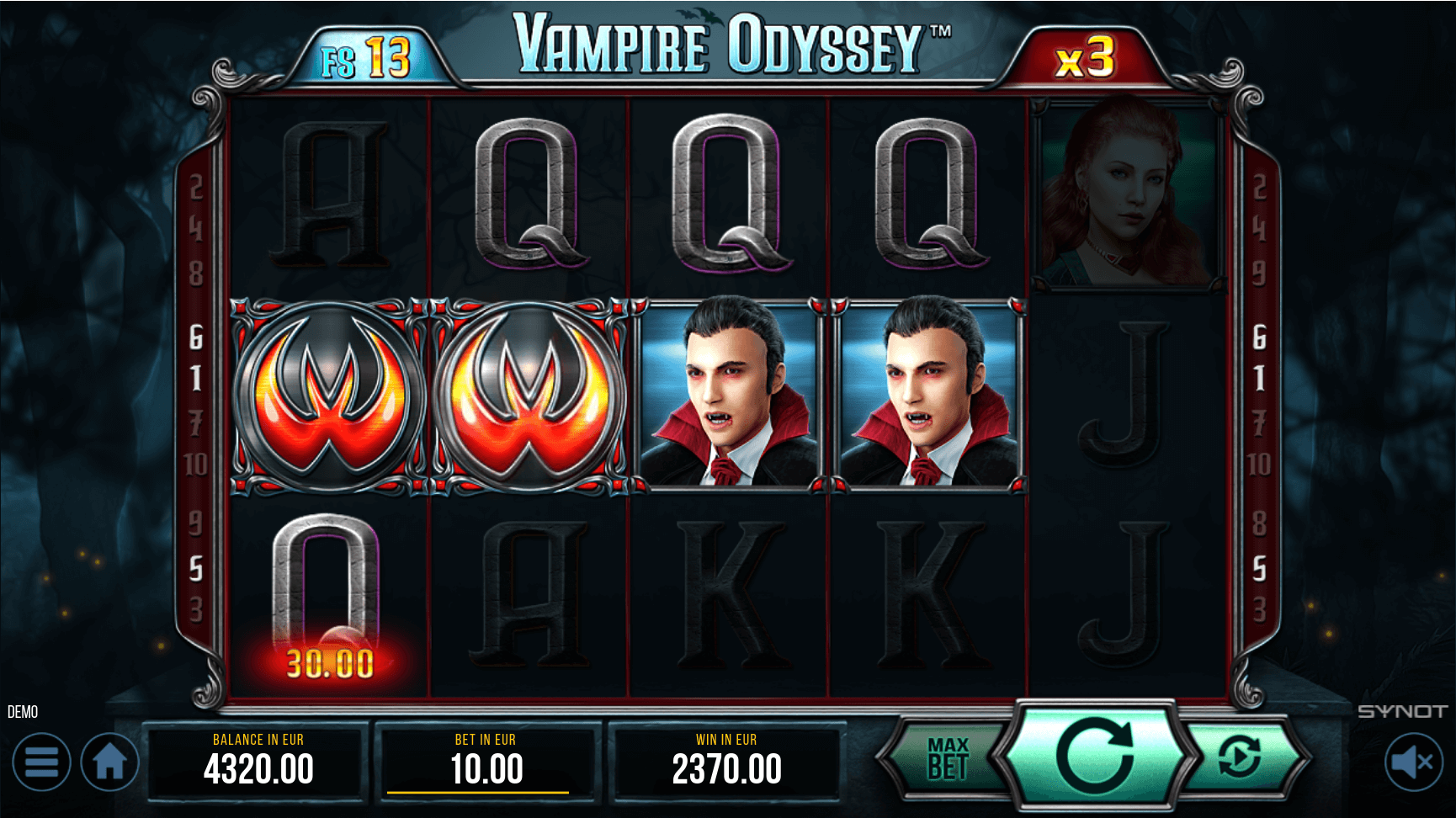 vampire odyssey bonus game