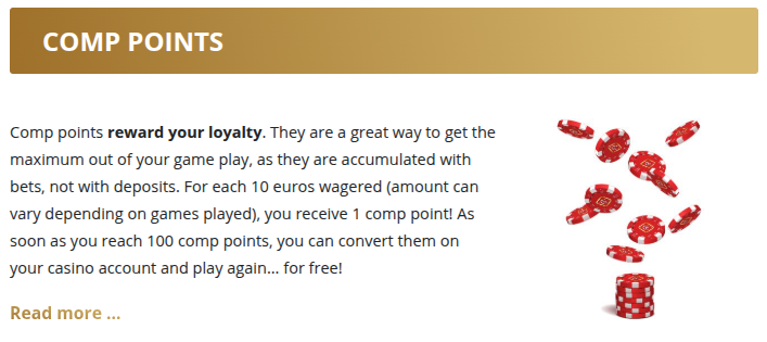 Comp Point System Golden Euro Casino