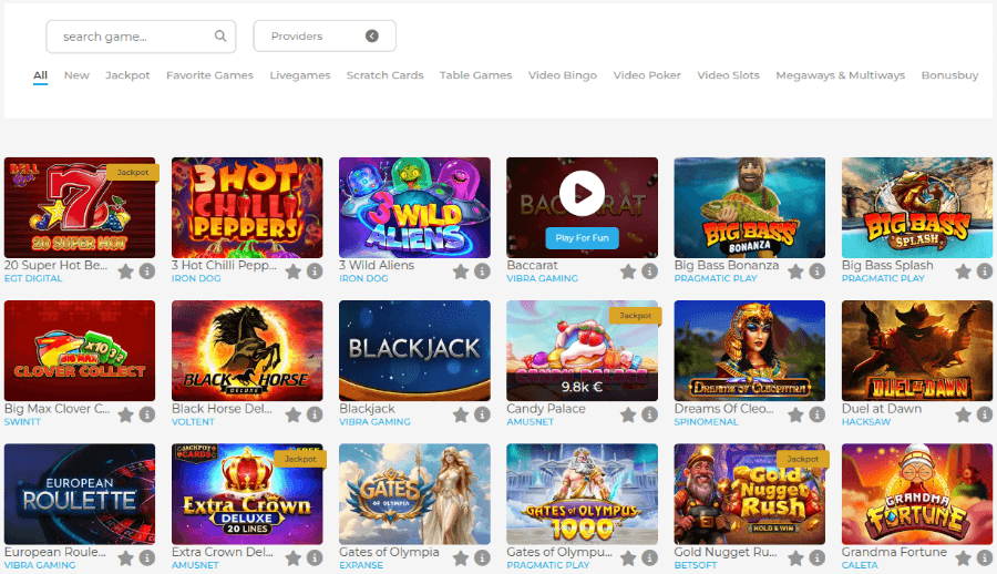 wolfy casino game library